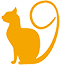Orange silhouette of a cat